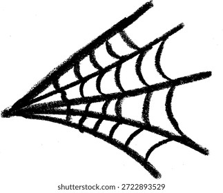 Vetor de doodle de desenho de giz de giz de cera de teia de aranha