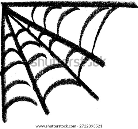 Spider Web Crayon Chalk Drawing Doodle Vector