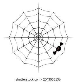 spider web and cute bat design