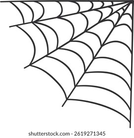 Spider Web Decoration for Halloween. Vector Illustration in Flat Design