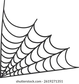 Spider Web Decoration for Halloween. Vector Illustration in Flat Design