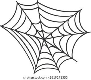 Spider Web Decoration for Halloween. Vector Illustration in Flat Design