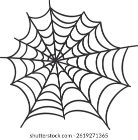 Spider Web Decoration for Halloween. Vector Illustration in Flat Design