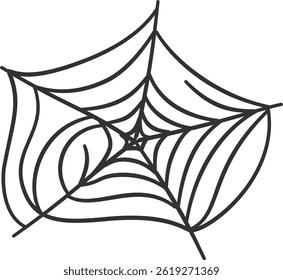 Spider Web Decoration for Halloween. Vector Illustration in Flat Design