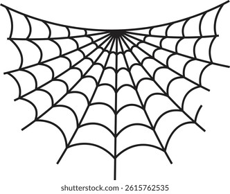 Spider Web Decoration Isolated on White Background. Vector Illustration.