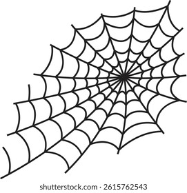 Spider Web Decoration Isolated on White Background. Vector Illustration.