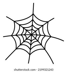 Spider web doodle icon. Halloween concept.