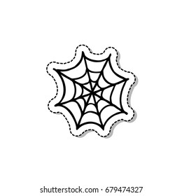 spider web doodle icon, sticker