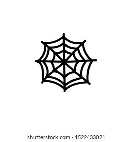 spider web doodle icon, vector illustration