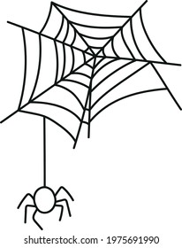 spider web with doodle style