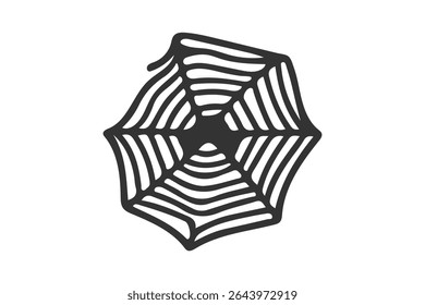 Spider web doodle vector drawing on white background