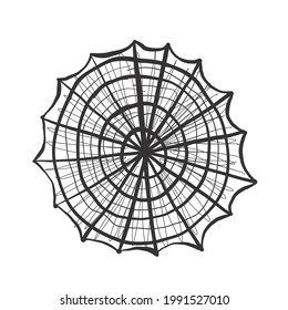 Spider web doodle  vector illustration 