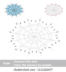 Spider Web. Dot to dot educational game for kids.