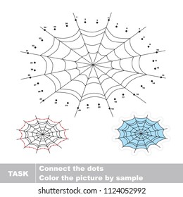 Spider Web. Dot to dot educational game for kids.