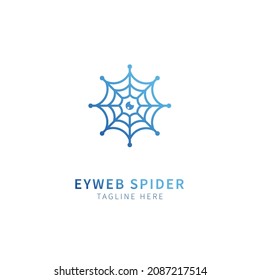 Spider web eye technology logo icon vector