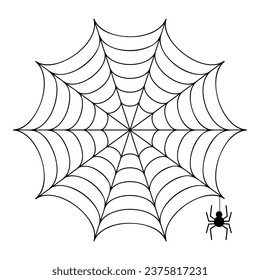 Spider web and spider flat design. 