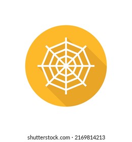 Spider web flat icon with shadow