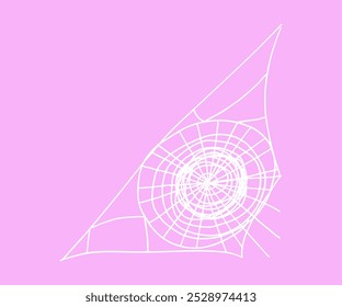Spider web in flat style. Hand drawn vector illustration.