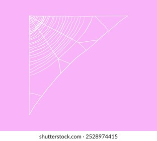 Spider web in flat style. Hand drawn vector illustration.