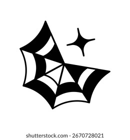 Icono de glifo de Web de araña con Vector de fondo blanco