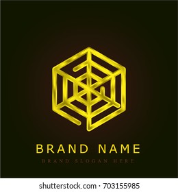 Spider Web golden metallic logo