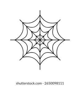 Gráfico de teia de aranha sobre com simetria radial desenho geométrico teia de aranha halloween