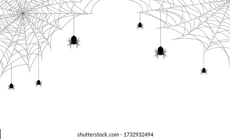 Spider Web Halloween Background Design Elements Spooky Scary Horror Decor Vector