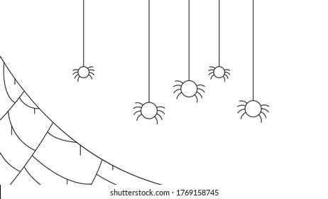 Spider Web Halloween Background Design Elements Spooky Scary Horror Decor Vector