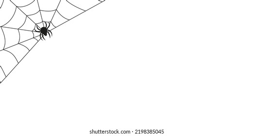 Spider web. Halloween background. Spiderweb vector illustration. Black spider web isolated on white background. Cobweb silhouette.