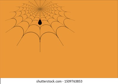 Spider web Halloween background. Vector illustration.  