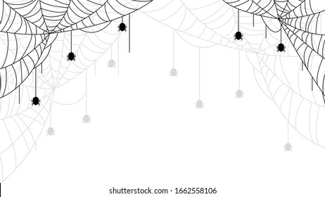 Spider Web Halloween Background Vector