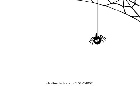 Spider web Halloween background. Vector illustration.