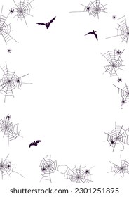 Spider Web Halloween Background. Vector poster with place for your text