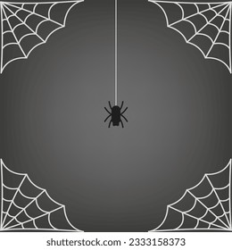 Spider Web Halloween Background Vector. Angular black linear web icon. Halloween outline sign. Web Monochrome Thin Line Pictogram. Vector illustration