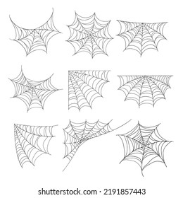 spider web for halloween and cobweb elements decoration isolated on white background.