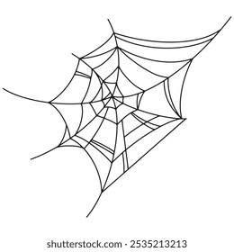 teia de aranha para o Halloween. Teia de aranha de Halloween, quadros e bordas, elementos assustadores para decoração. Teia de aranha desenhada à mão ou teia de aranha com aranha suspensa.