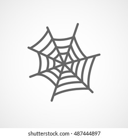 Spider Web Halloween Concept Flat Icon On White Background