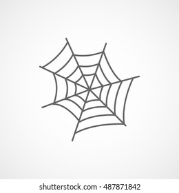 Spider Web Halloween Concept Line Icon On White Background