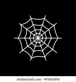 Spider Web Halloween Concept Line Icon On Black Background