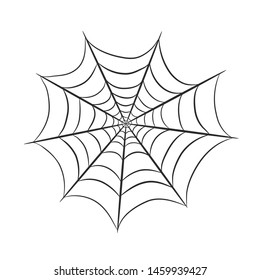 spider web for halloween design greeting card on white, stock vector illustration