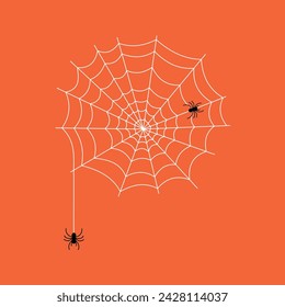 tela de araña para el diseño de halloween. line art araña y tela 