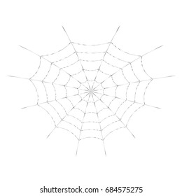 Spider web for Halloween design or t-shirt print. Cobweb. Isolated on white background. Vector illustration.