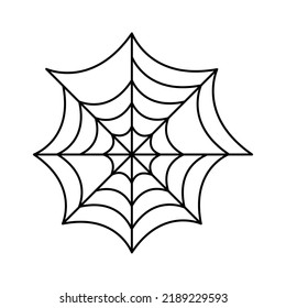 Spider web. Halloween hand drawn cobweb. Vector illustration isolated on white.
