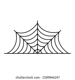 Spider web. Halloween hand drawn cobweb. Vector illustration isolated on white.