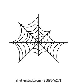 Spider web. Halloween hand drawn cobweb. Vector illustration isolated on white.