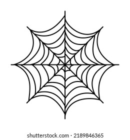 Spider web. Halloween hand drawn cobweb. Vector illustration isolated on white.