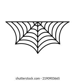 Spider web. Halloween hand drawn cobweb. Vector illustration isolated on white.