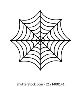 Spider web. Halloween hand drawn cobweb. Vector illustration isolated on white.