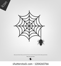 spider web and spider halloween icon