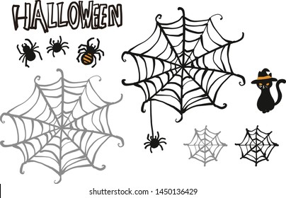 Spider Web Halloween Illustration Material